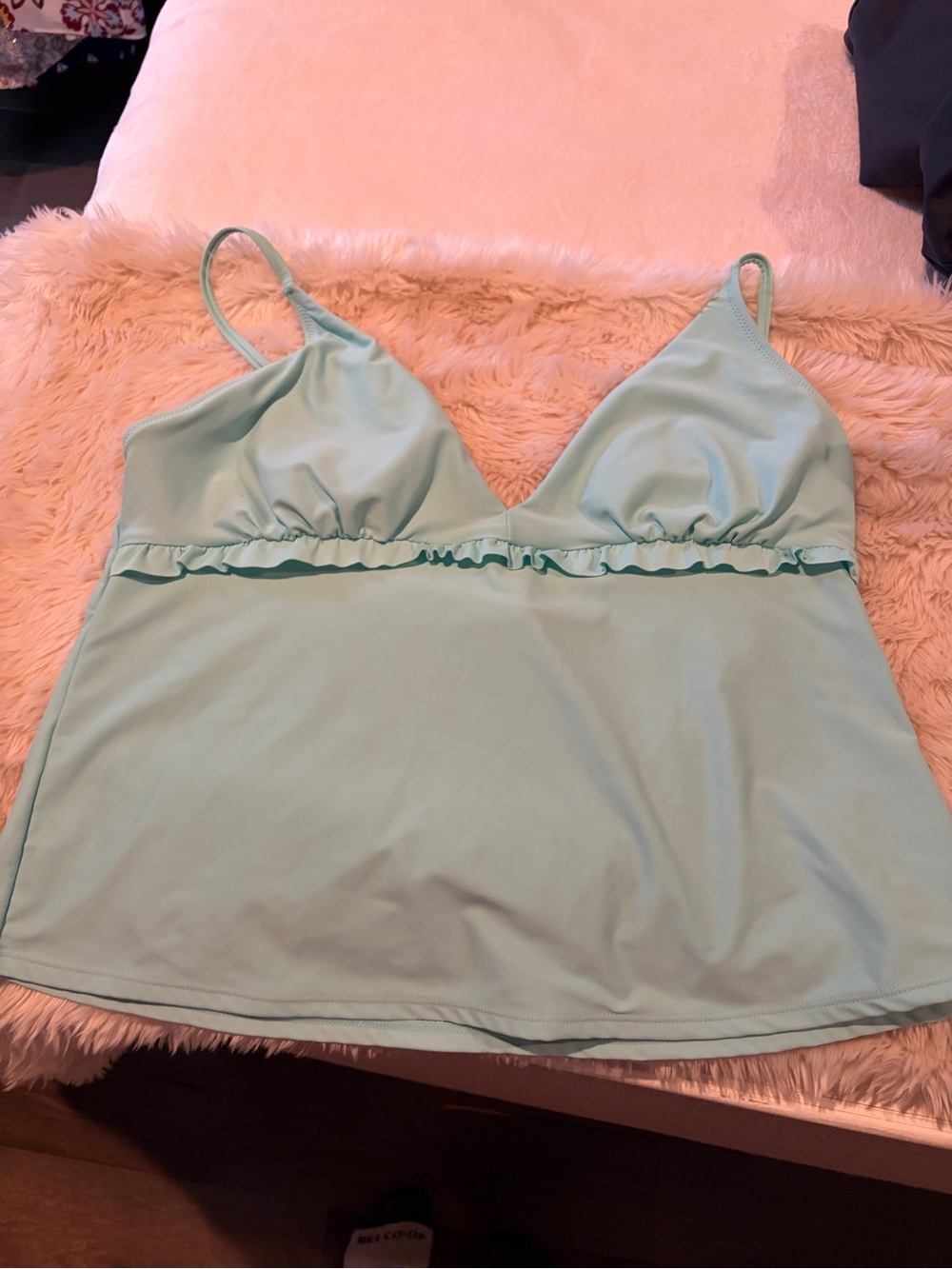 Light Aqua Ruffle Trim Tankini Top xxl old navy
